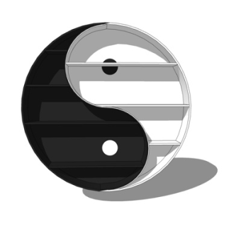 现代实木装饰柜su模型