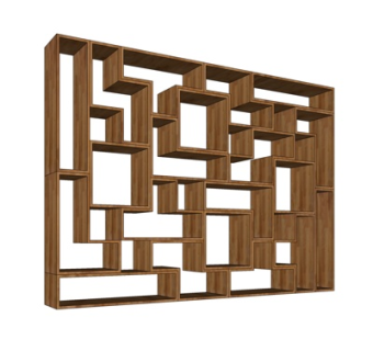 现代实木装饰柜su模型