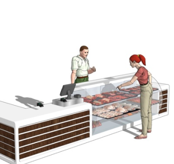 现代超市保鲜柜su模型