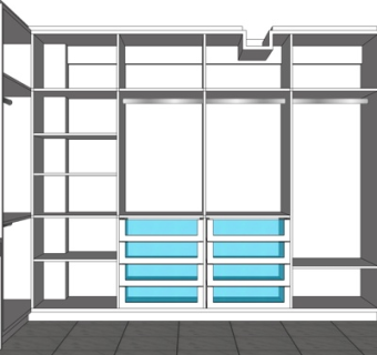 现代实木衣柜su模型