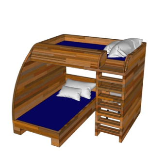 北欧儿童床su模型