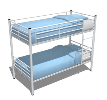 现代儿童床su模型