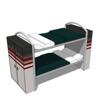 现代儿童床su模型