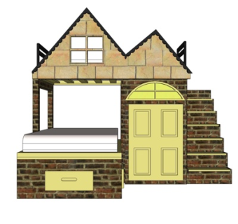 简欧儿童床su模型