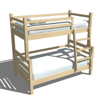 北欧儿童床su模型