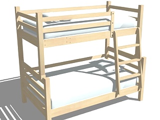 北欧儿童床su模型