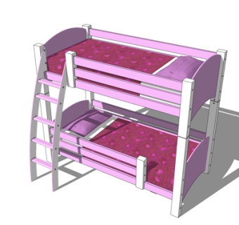 简欧儿童床su模型