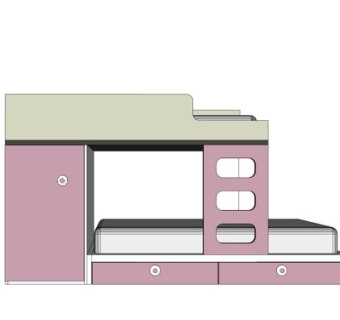 现代儿童床su模型