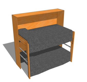 现代儿童床su模型