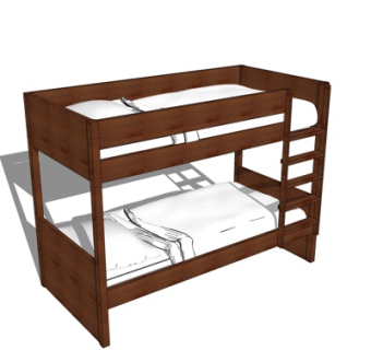 北欧儿童床su模型