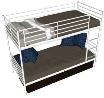 现代儿童床su模型