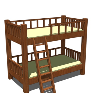 北欧儿童床su模型