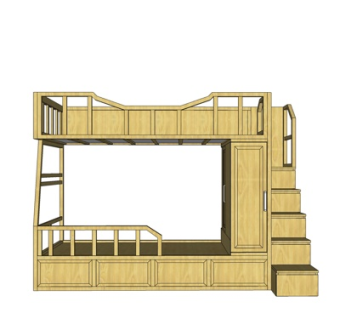 简欧儿童床su模型