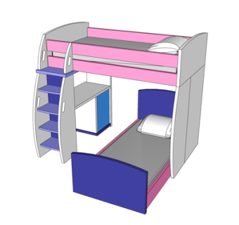 简欧儿童床su模型
