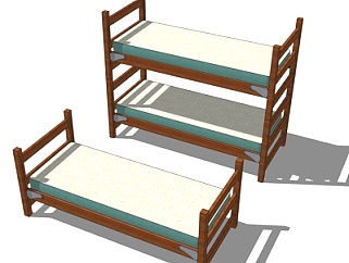 新中式<em>儿童床</em>su模型