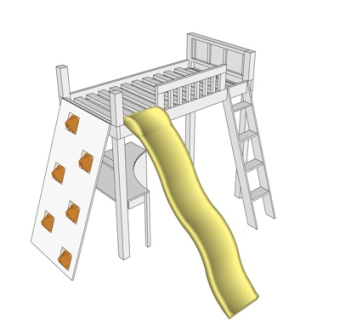 北欧儿童床su模型