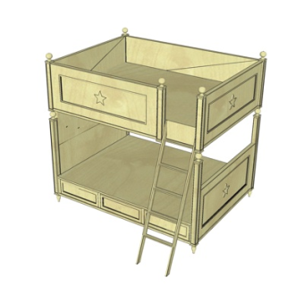 简欧儿童床su模型