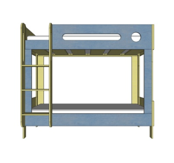 现代儿童床su模型