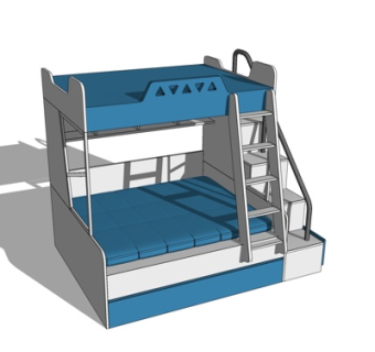 现代儿童床su模型