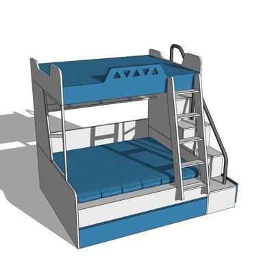 现代儿童床su模型