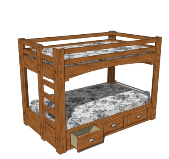 新中式儿童床su模型