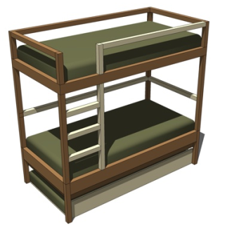 北欧儿童床su模型