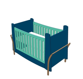 简欧儿童床su模型