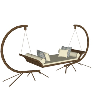 现代儿童床su模型