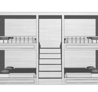 现代儿童床su模型