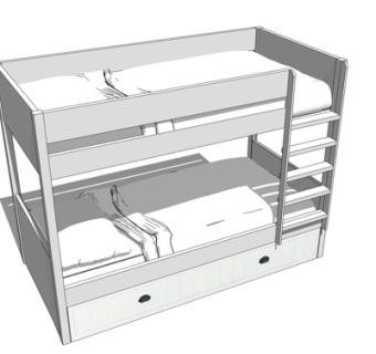 简欧儿童床su模型