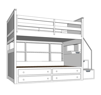 现代儿童床su模型