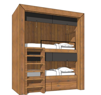 简欧儿童床su模型