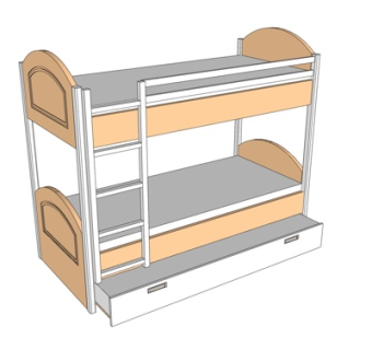 北欧儿童床su模型