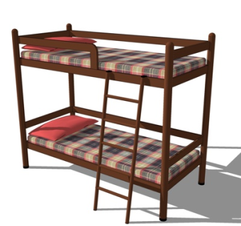 现代儿童床su模型