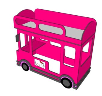 现代儿童床su模型