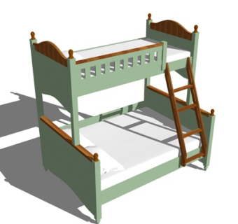简欧儿童床su模型