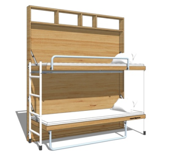 现代儿童床su模型