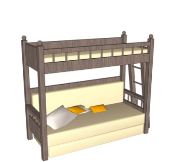北欧儿童床su模型