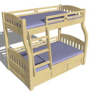 简欧儿童床su模型