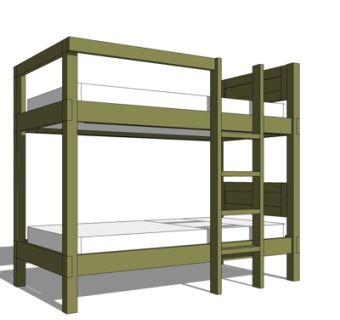 现代儿童床su模型