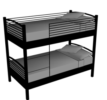 现代儿童床su模型