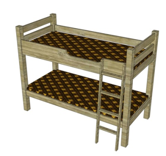 简欧儿童床su模型