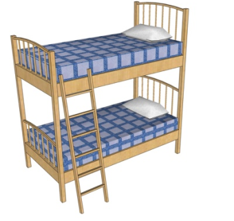 简欧儿童床su模型