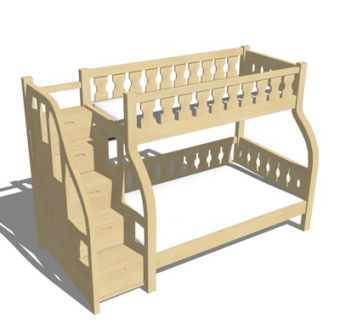 北欧儿童床su模型