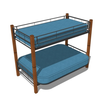 现代儿童床su模型