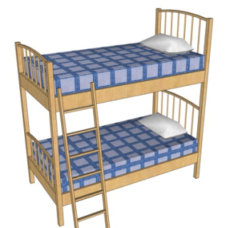 现代儿童床su模型