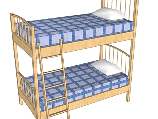 现代儿童床su模型