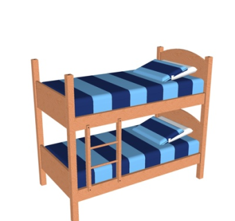 现代儿童床su模型