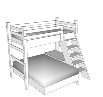 现代儿童床su模型