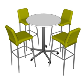 现代休闲桌椅su模型